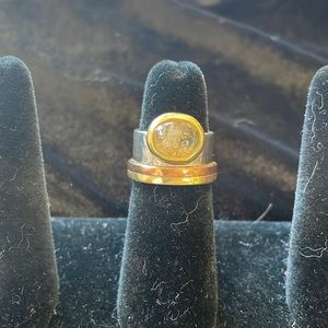 Silpada Vintage multi-metal amber ring